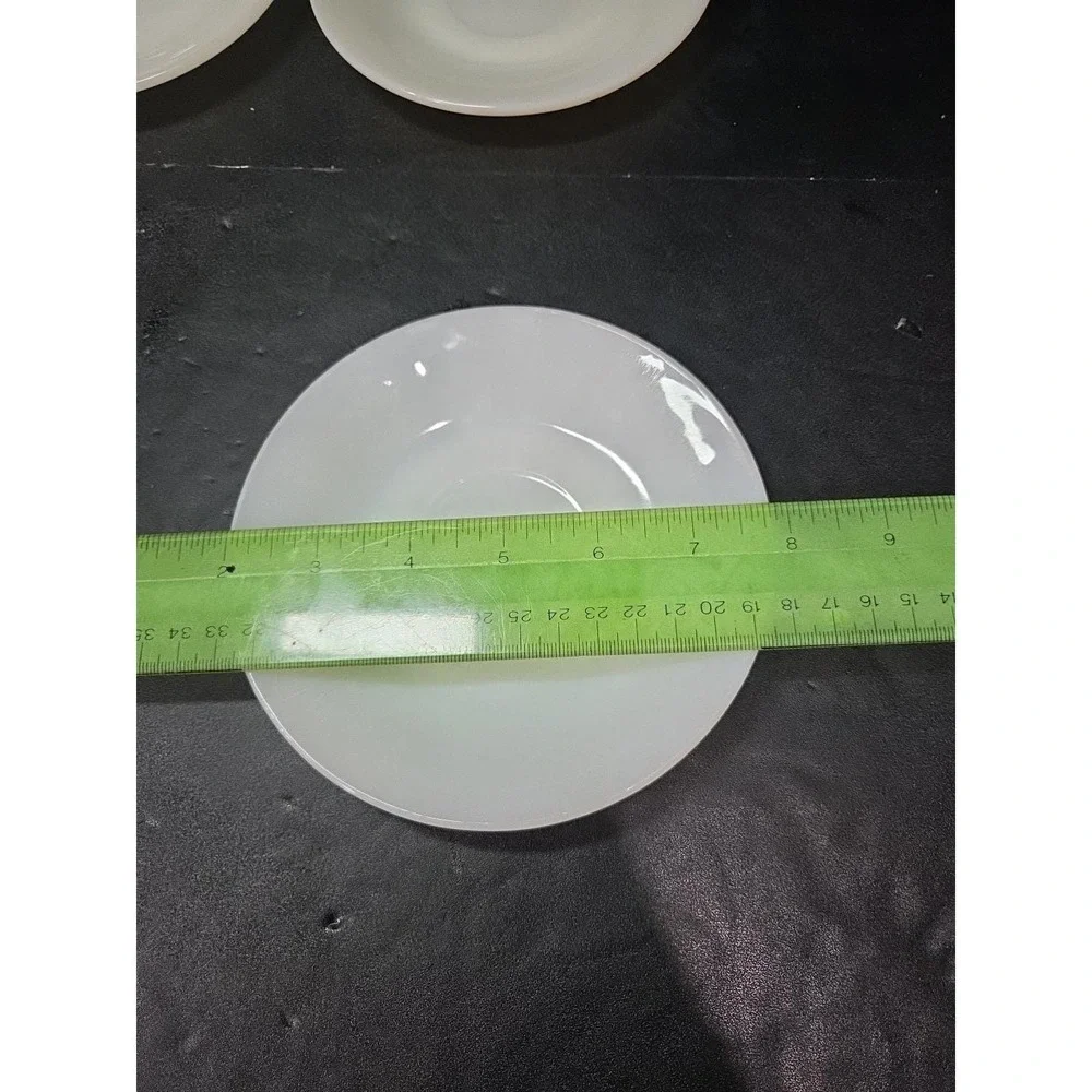 Anchor Hocking Fire King Milk Glass Saucers, Set of 4,‎ Off White Dinnerware